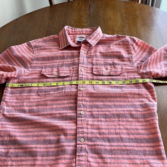 Old Navy Men’s Slim Fit Salmon Linen Blend Button-down Short Sleeve Size Large - Picture 6 of 10